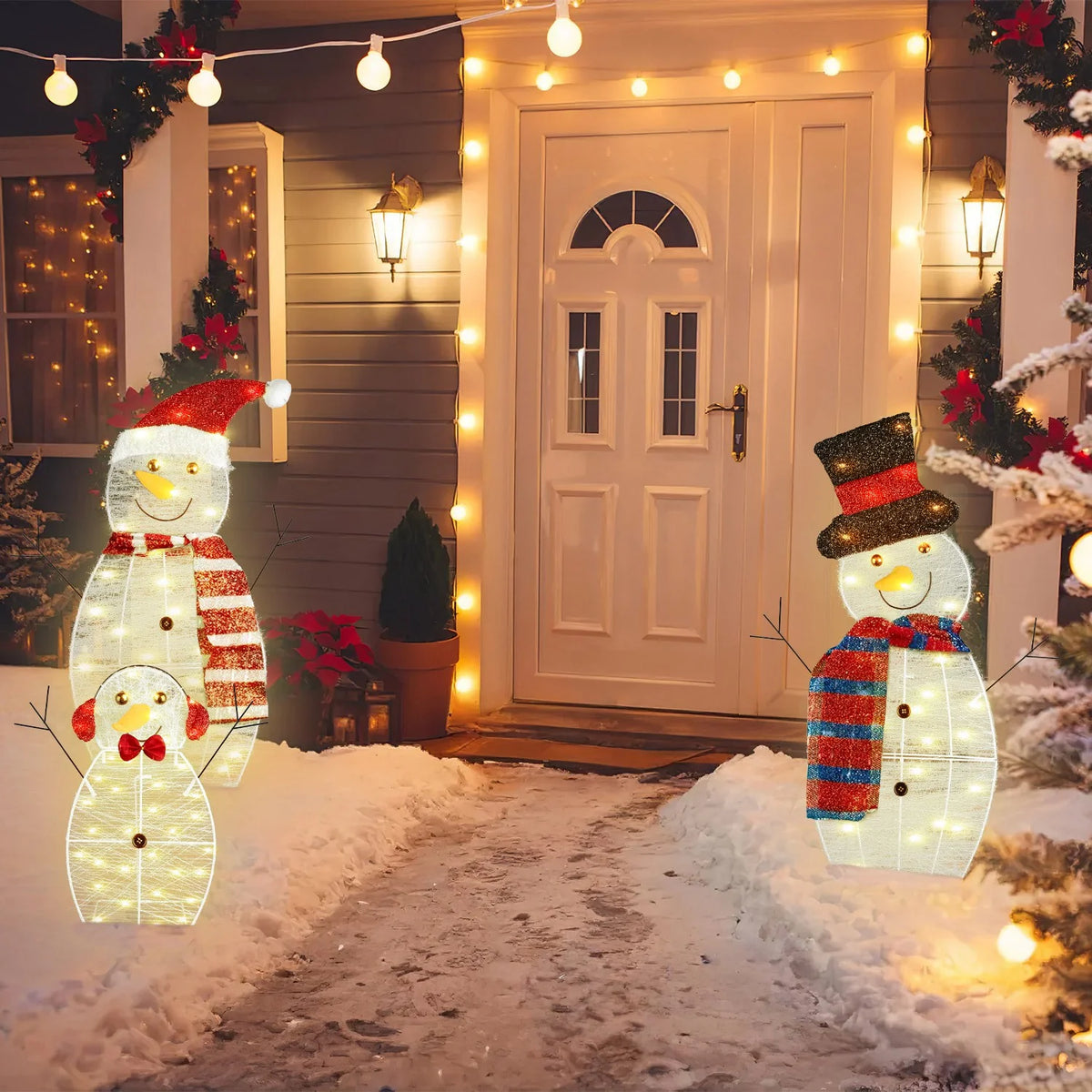 Lighted Snowman Family Yard Decoration, Set of 3
