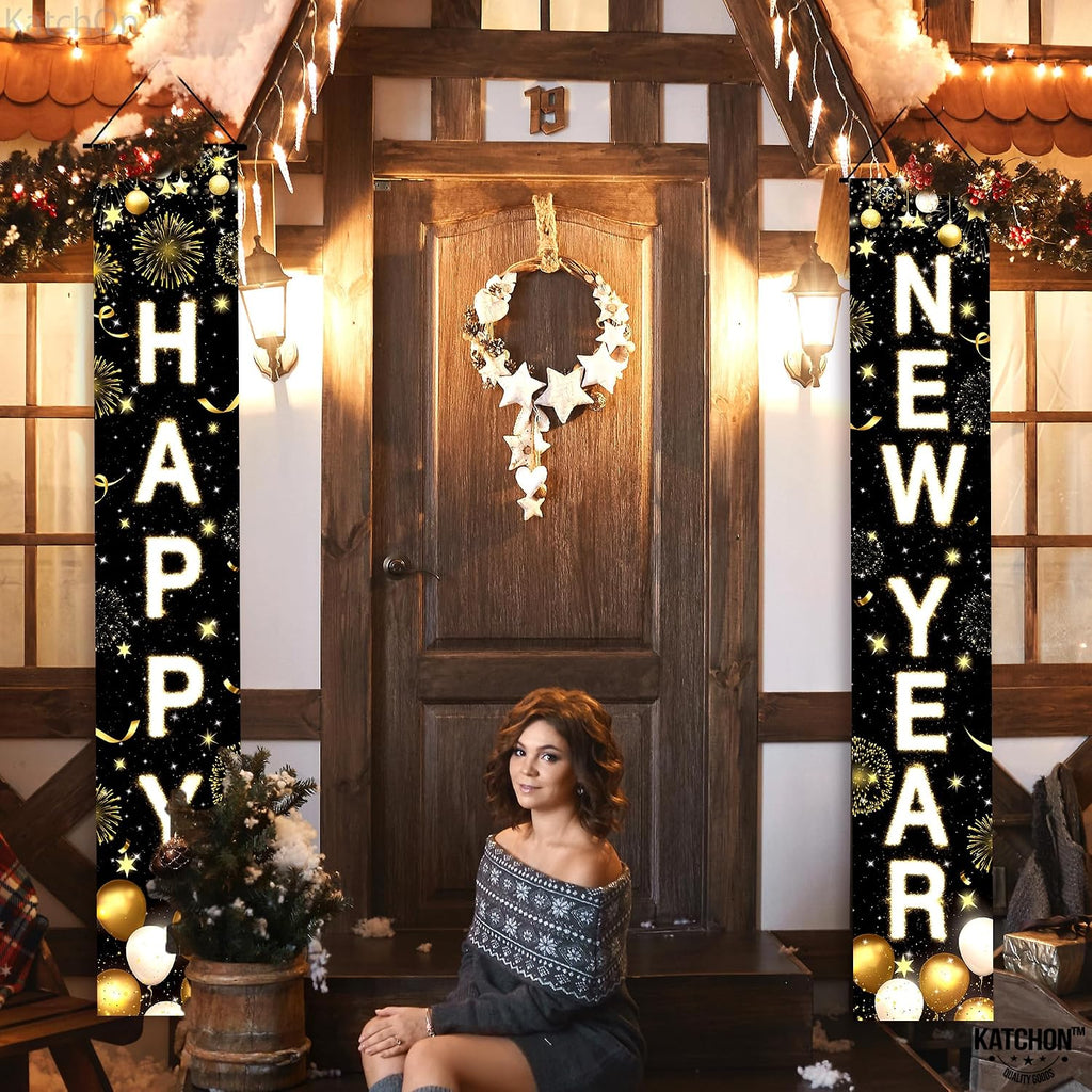 Happy New Year Banner 72X12 Inch