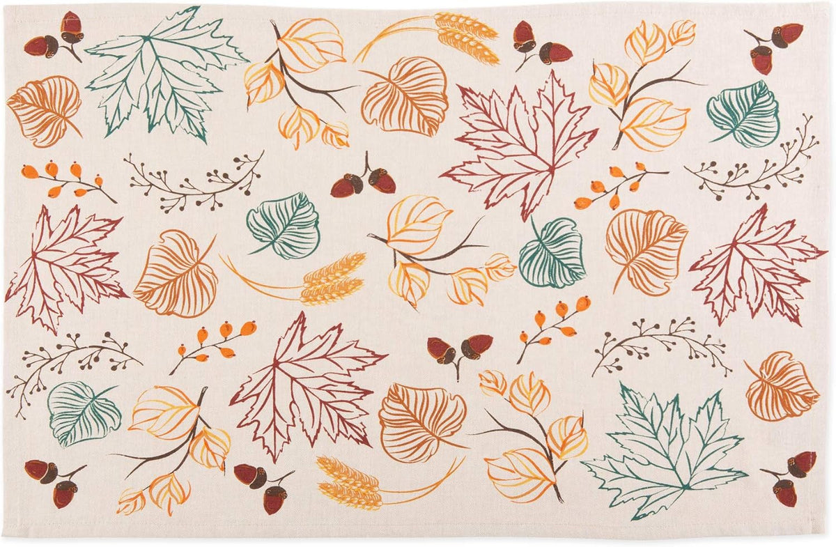 Fall Kitchen Towels for Kitchen Decorative Cotton Dish Towel Set, 18X28, Autumn Leaves, 2 Count