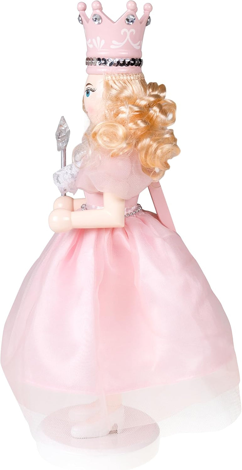 Sugar Plum Fairy 14 Inch Traditional Wooden Nutcracker, Festive Christmas Décor for Shelves and Tables
