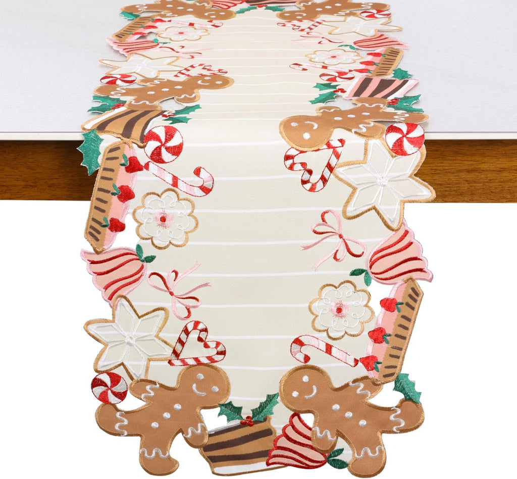 Gingerbread Christmas Table Runner, 36 Inch