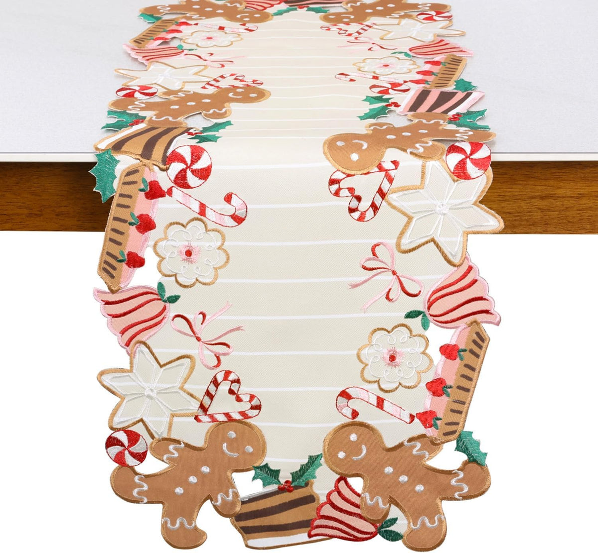 Gingerbread Christmas Table Runner, 36 Inch