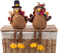 Stuffed Turkey Couple Thanksgiving Table Decoration (2-Pack)