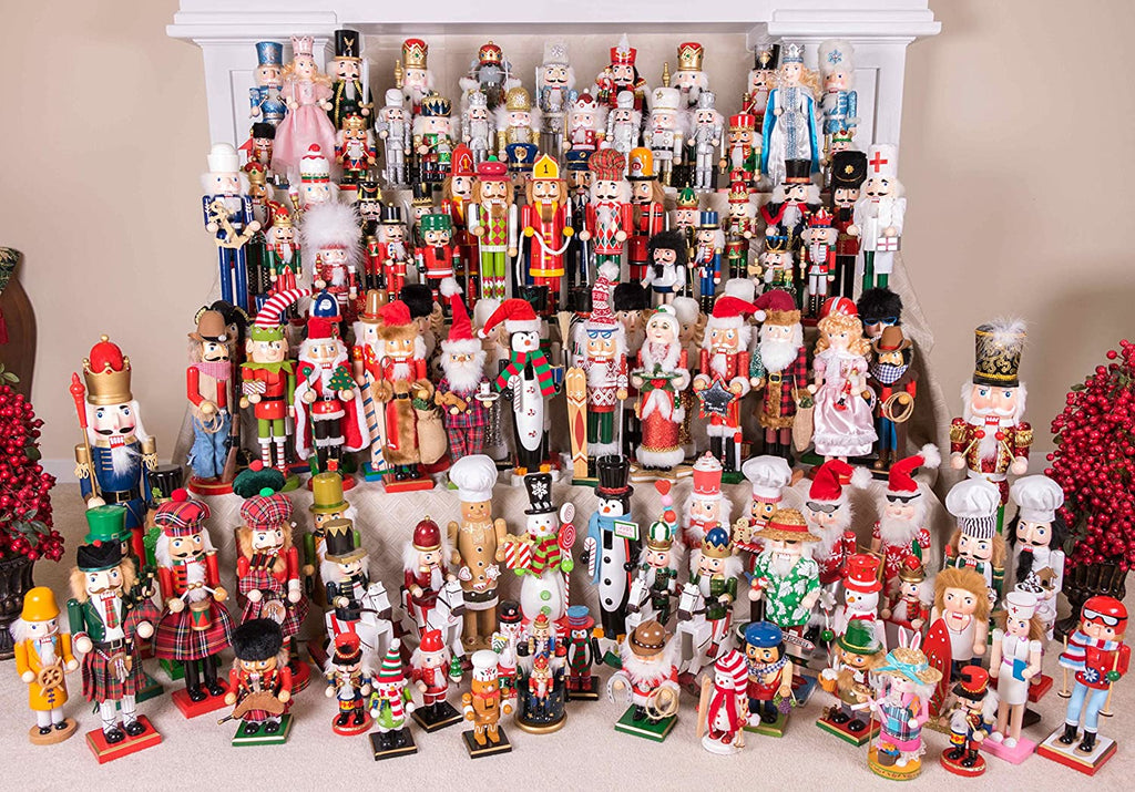 Sugar Plum Fairy 14 Inch Traditional Wooden Nutcracker, Festive Christmas Décor for Shelves and Tables