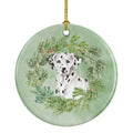 Dalmatian Christmas Wreath Ceramic Ornament