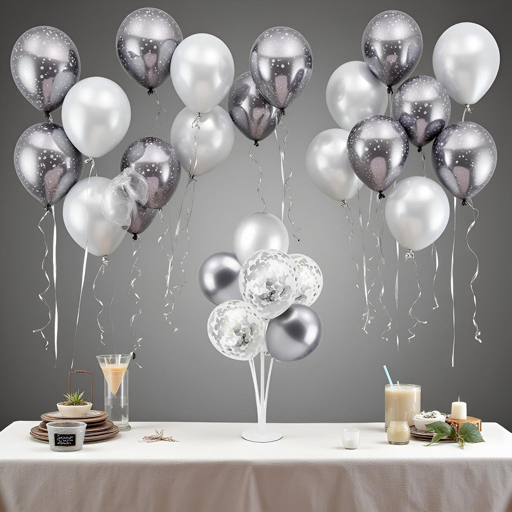 4Set Silver Balloon Stand Table Centerpieces Party Decor