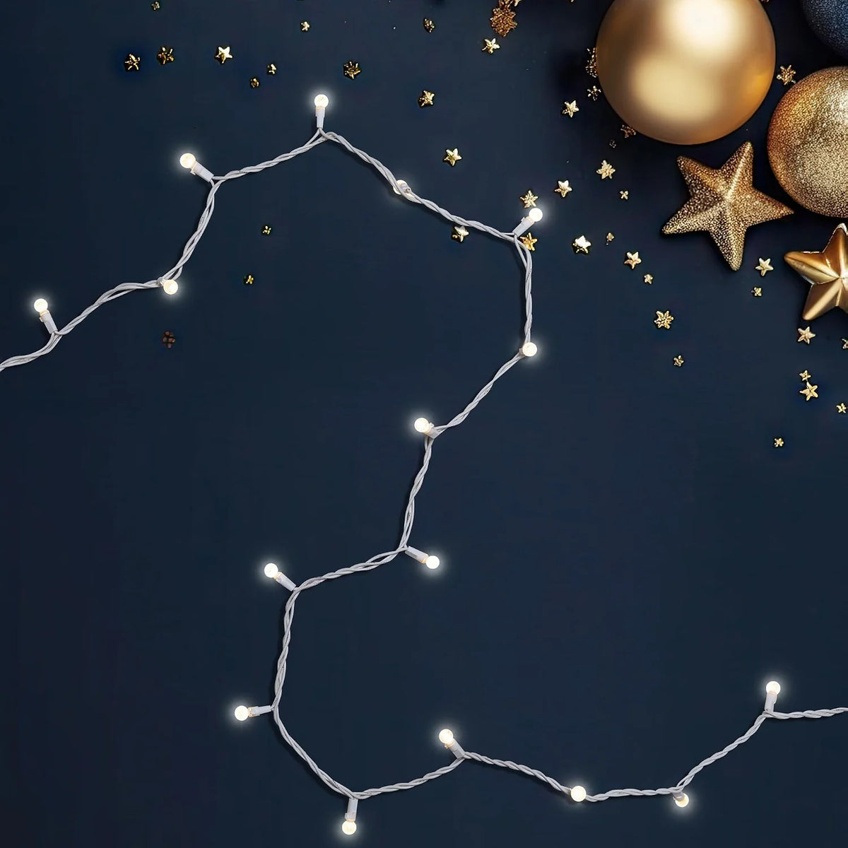LED G12 Berry Faceted Christmas Lights - Warm White - 15.9' White Wire - 50Ct
