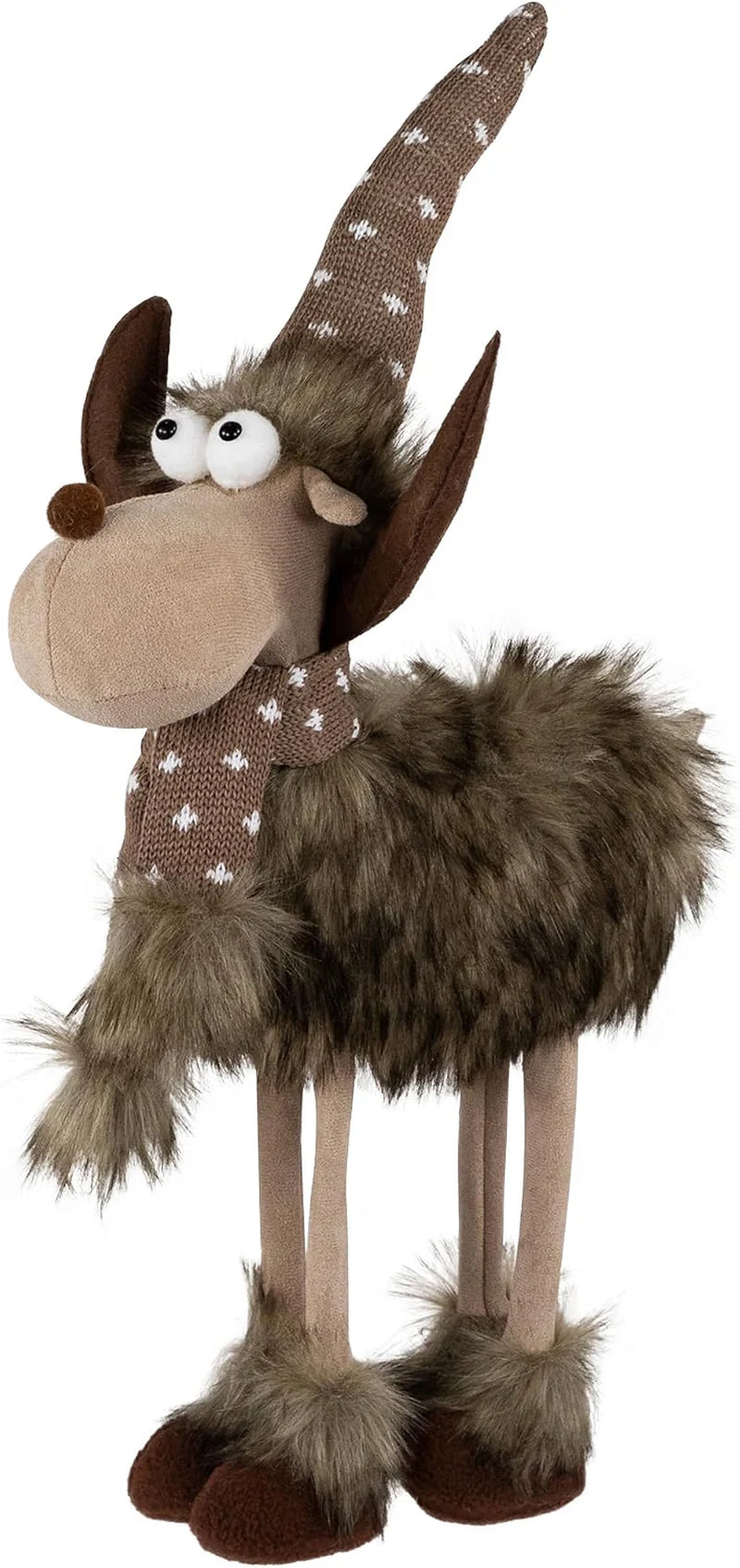 Standing Four Legged Moose Christmas Figure - 19" - Brown and White