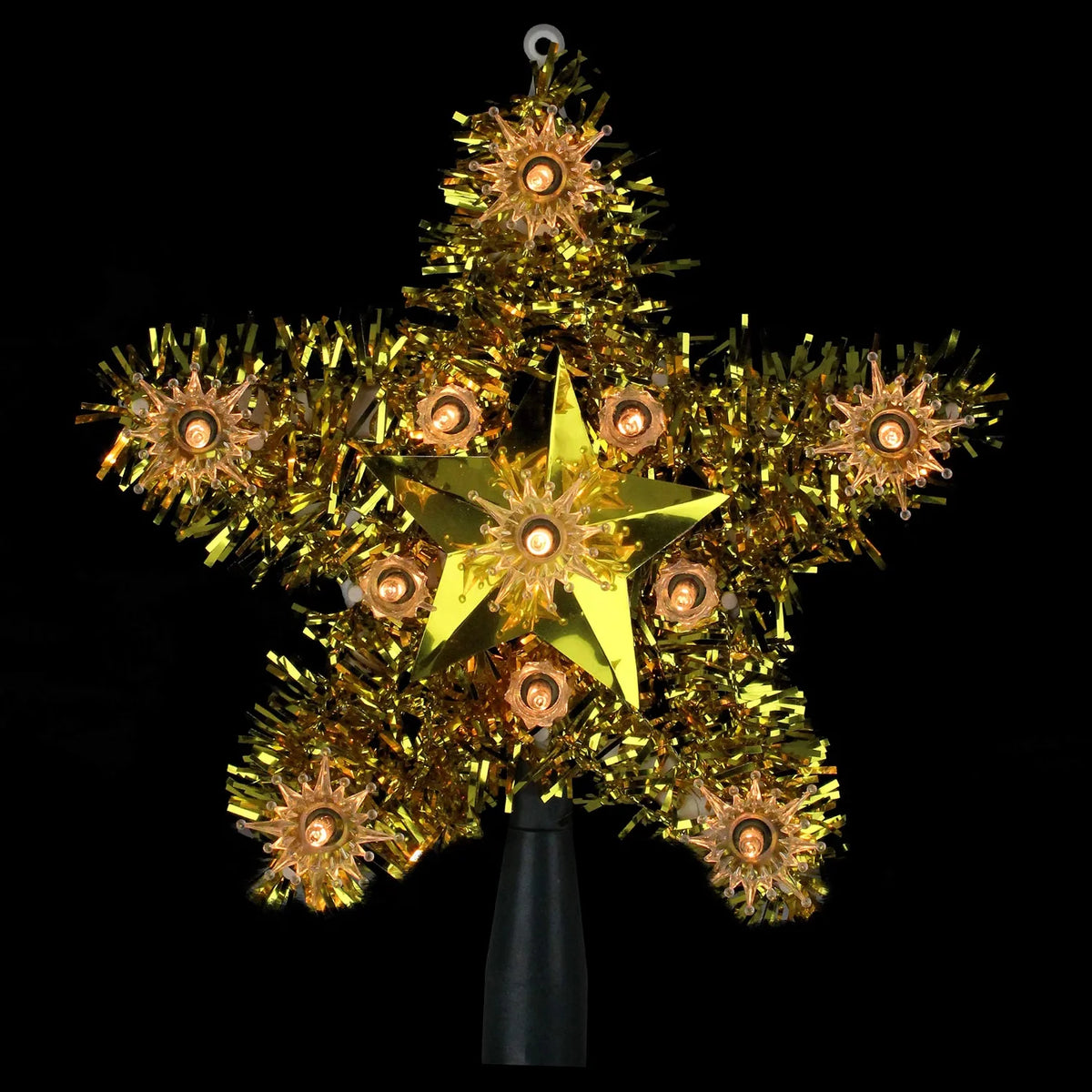 7" Lighted Gold Star Christmas Tree Topper - Clear Lights