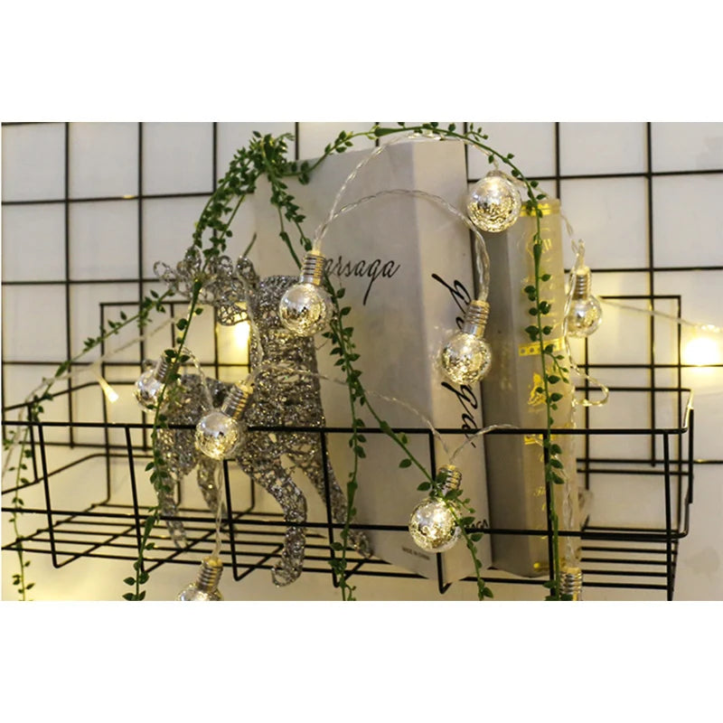 Letter Snowflake 10 LED Globe String Lights, 6.5FT Battery Operated Fairy Lights, Warm White 3000K Christmas Decor Lights