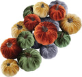 Rustic Velvet Pumpkins in Harvest Colors (Set of 16)