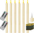 Flameless Ivory Taper Window Candles with Remotes (Set of 6)