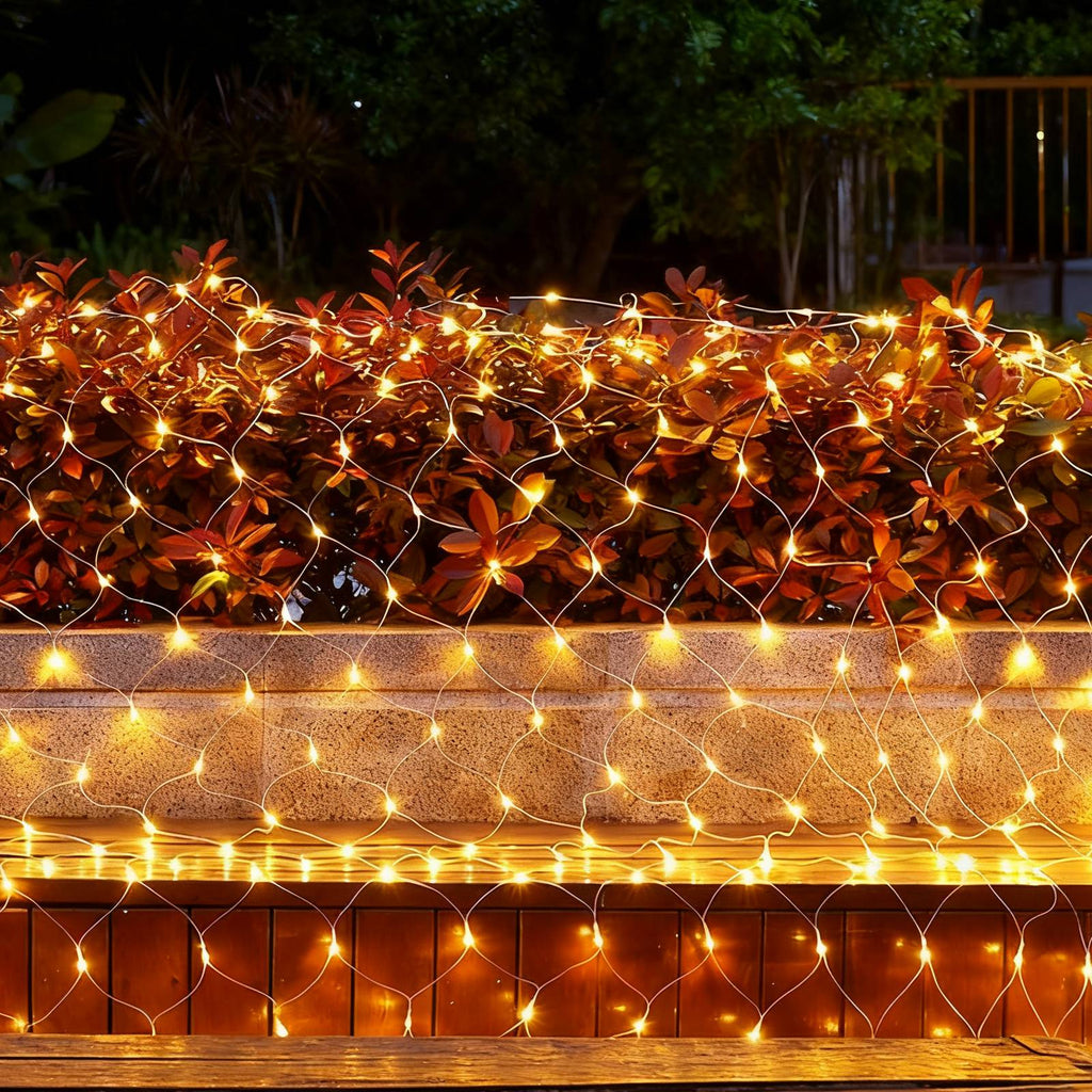 Solar Christmas Net Lights for Bushes, 192 LED, 9.8 x 6.6 ft