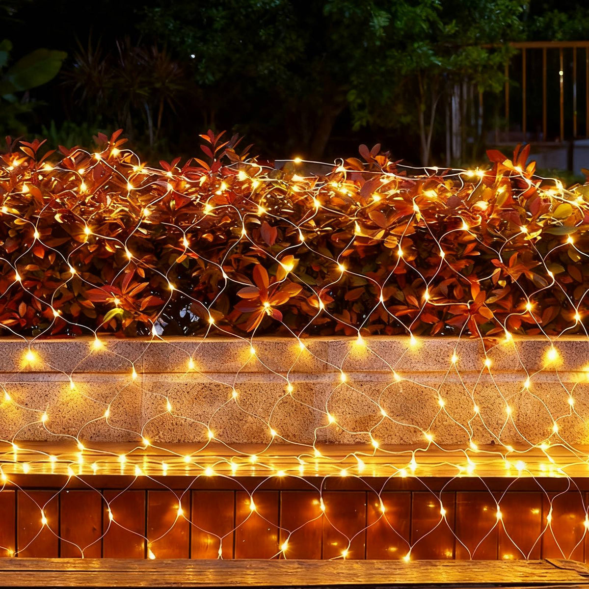 Solar Christmas Net Lights for Bushes, 192 LED, 9.8 x 6.6 ft