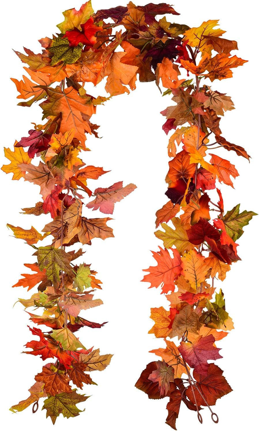 Fall Maple Leaf Garland, 5.9 ft (2-Pack)