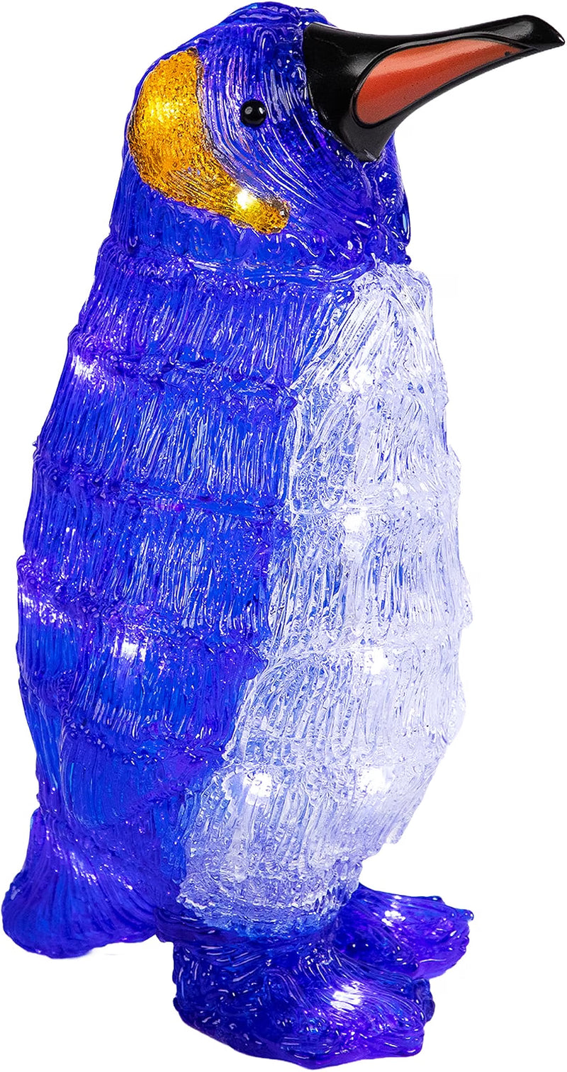 Lighted Acrylic Penguin Christmas Decoration, 12.5 Inch
