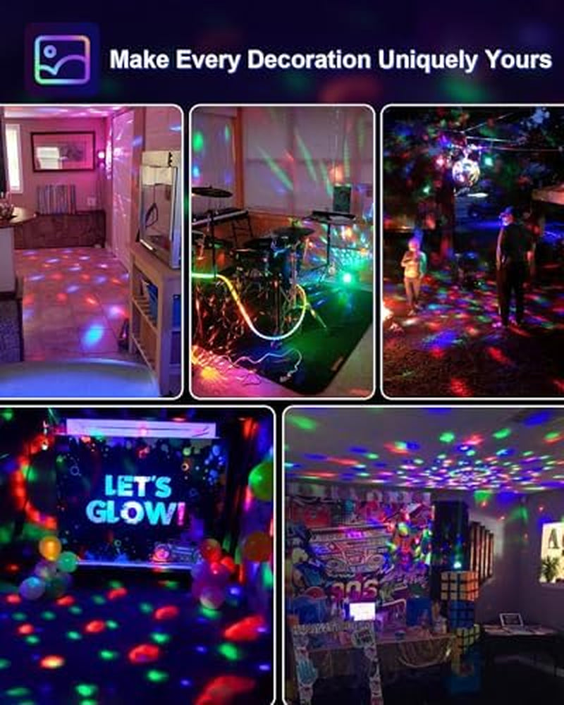 Activated Party Lights with Remote DJ Lighting, Disco Ball Strobe Stage Light for Home Room Dance Parties Birthday Karaoke Stocking Stuffers New Years Eve Halloween Christmas Decorations