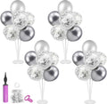 Silver Balloon Table Centerpieces, Set of 4