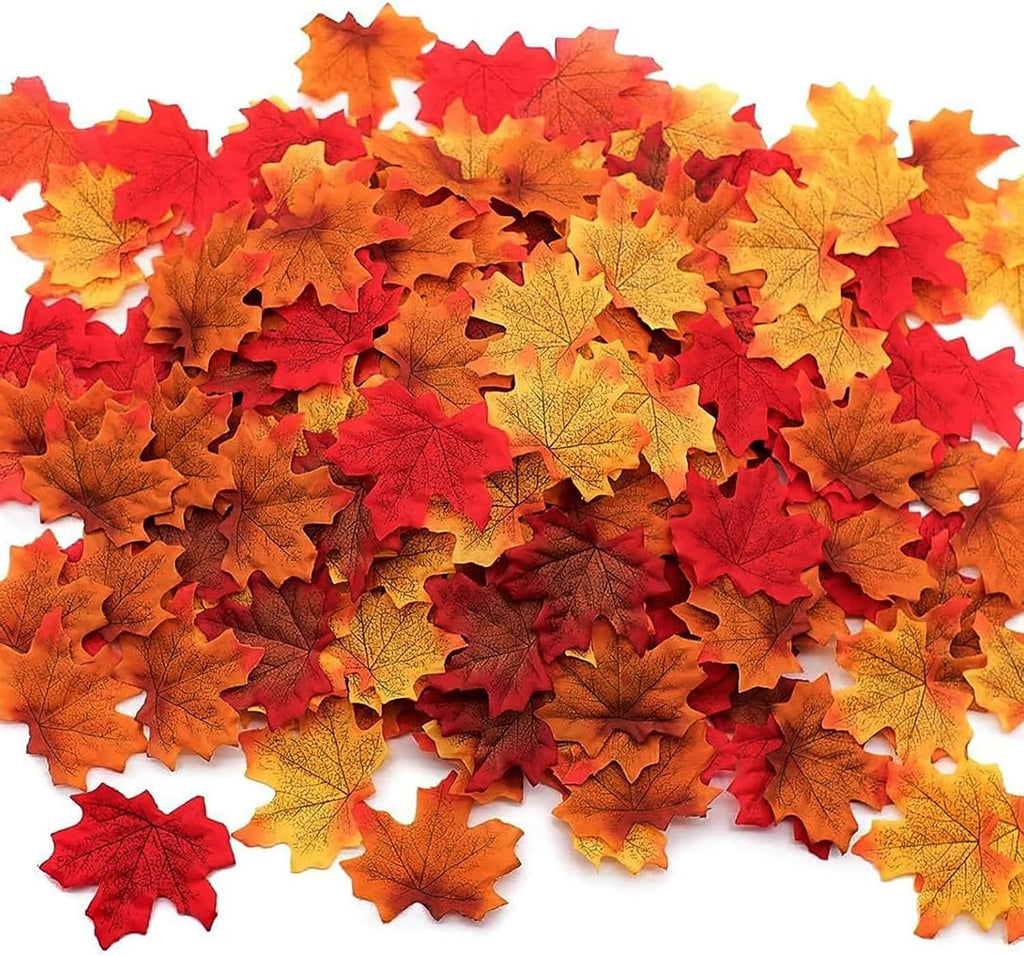 1100PCS Maple Leaves Fall Artificial Bulk Autumn Decor