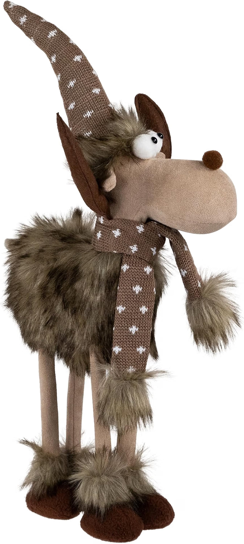 Standing Four Legged Moose Christmas Figure - 19" - Brown and White