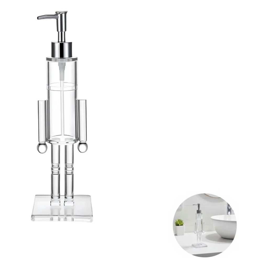 Nutcracker Liquid Soap Dispenser, Clear Refillable Lotion Pump for Christmas Decor