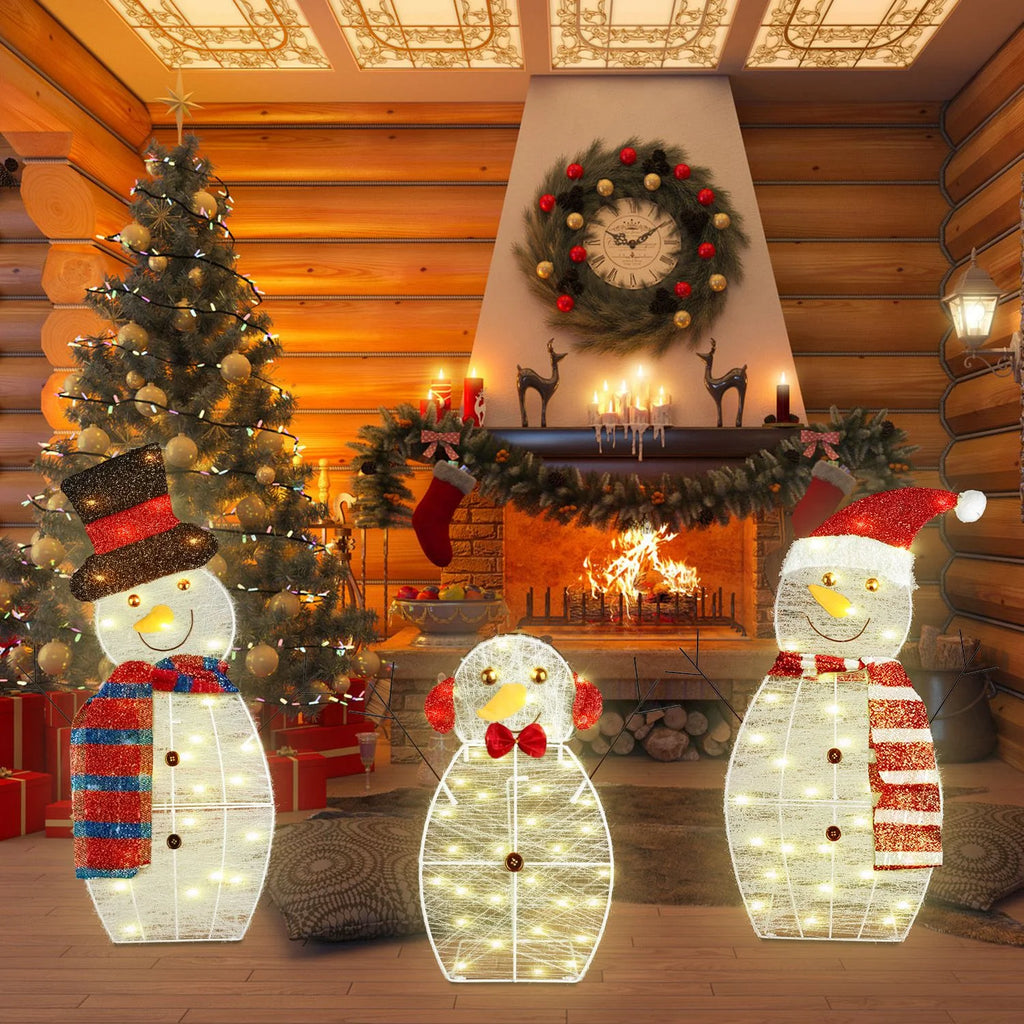 Lighted Snowman Family Yard Decoration, Set of 3