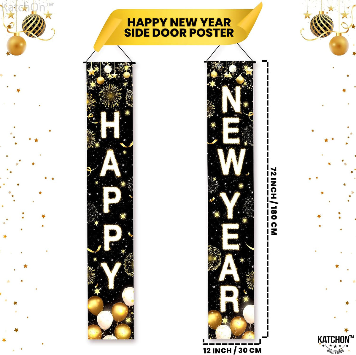 Happy New Year Banner 72X12 Inch