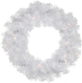 Pre-Lit White Iridescent Pine Christmas Wreath, 24 Inch