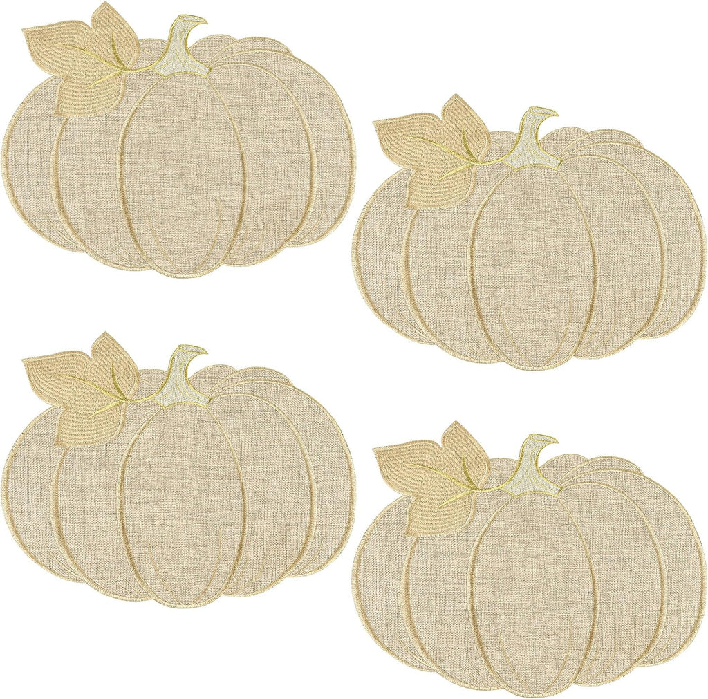 Pumpkin-Shaped Fall Placemats (Set of 4)