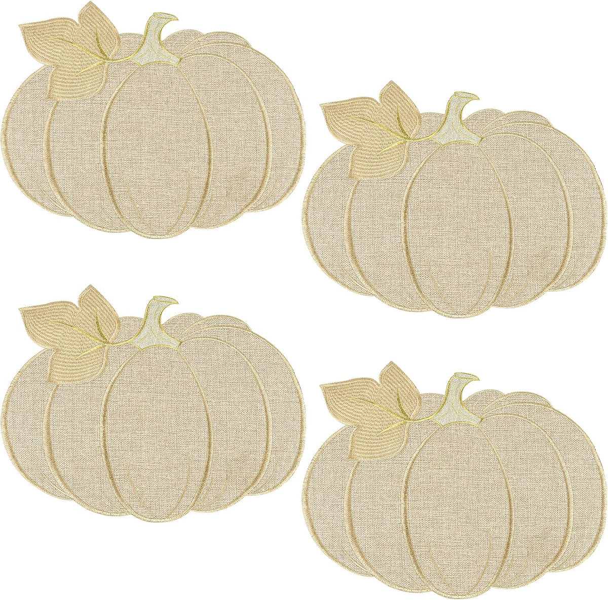 Pumpkin-Shaped Fall Placemats (Set of 4)