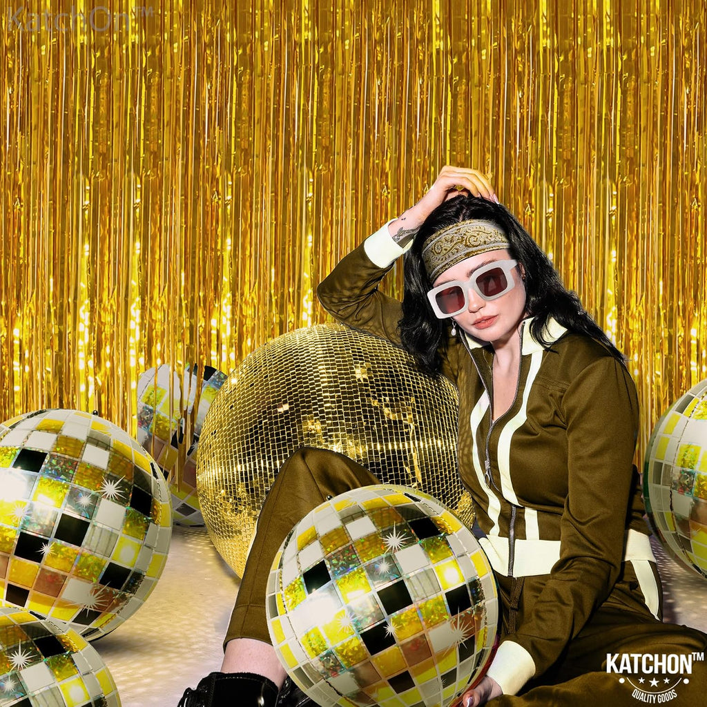 , Shiny Disco Ball Foil Balloons - Big 22 Inch, Pack of 12