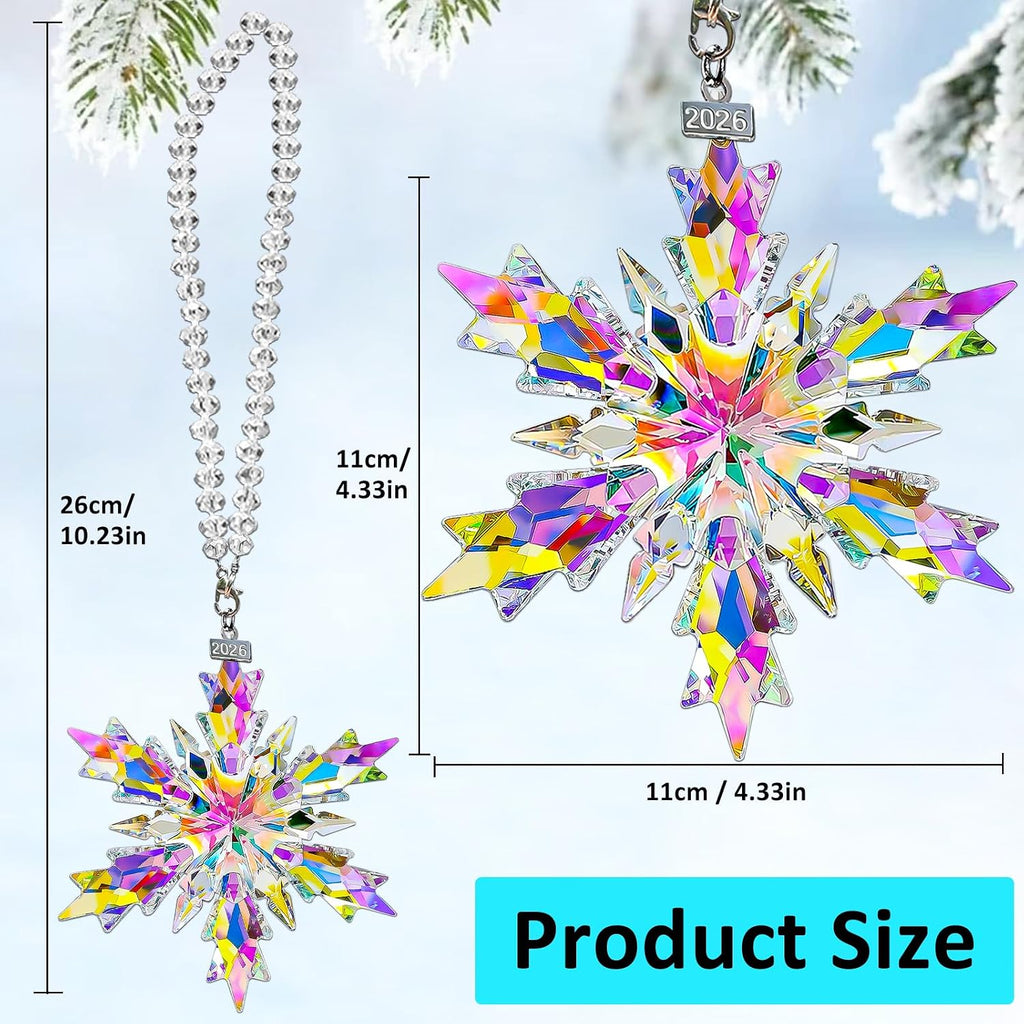 Crystal Christmas Ornaments 2026, Glass Snowflake Ornament,Beautiful Unique