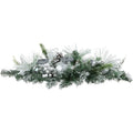 Flocked Pine Triple Candle Holder, 30 Inch