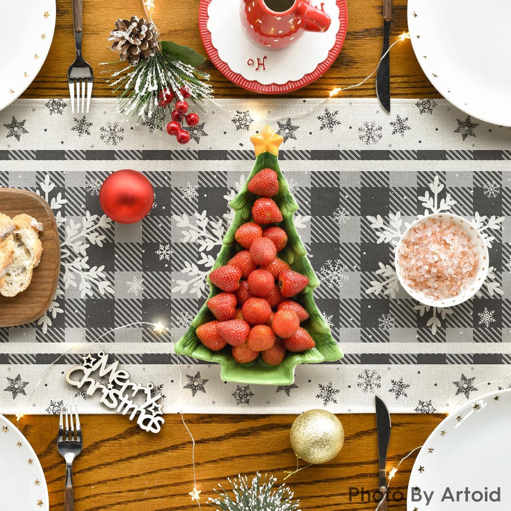 Snowflakes Christmas Table Runner Home Party Decor 13X72 Inch