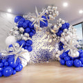 Royal Blue & Silver Balloon Arch Kit, 131 Pieces