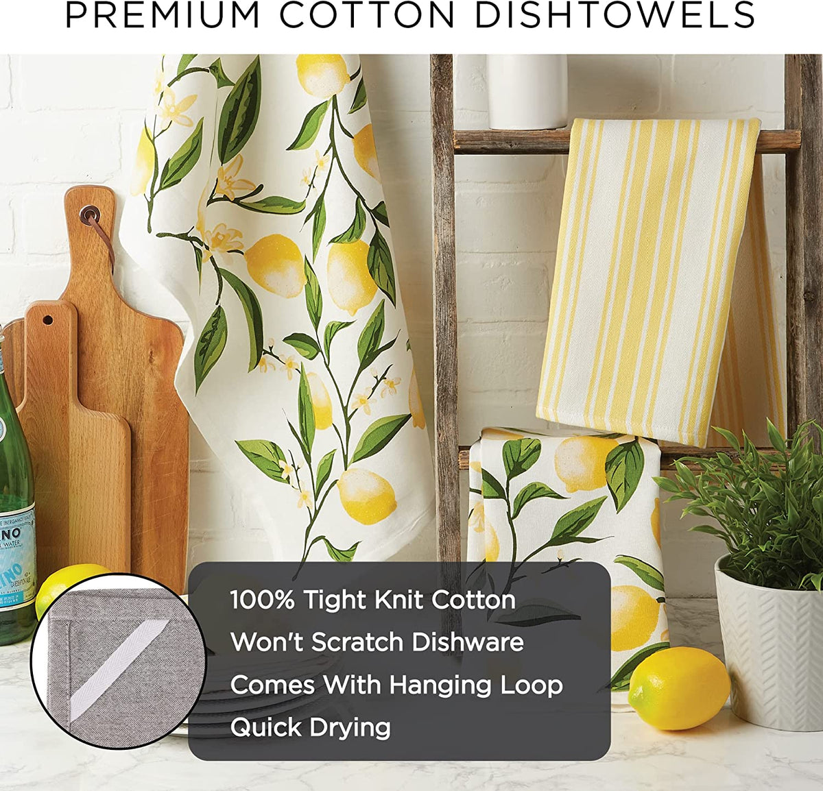 Fall Kitchen Towels for Kitchen Decorative Cotton Dish Towel Set, 18X28, Autumn Leaves, 2 Count