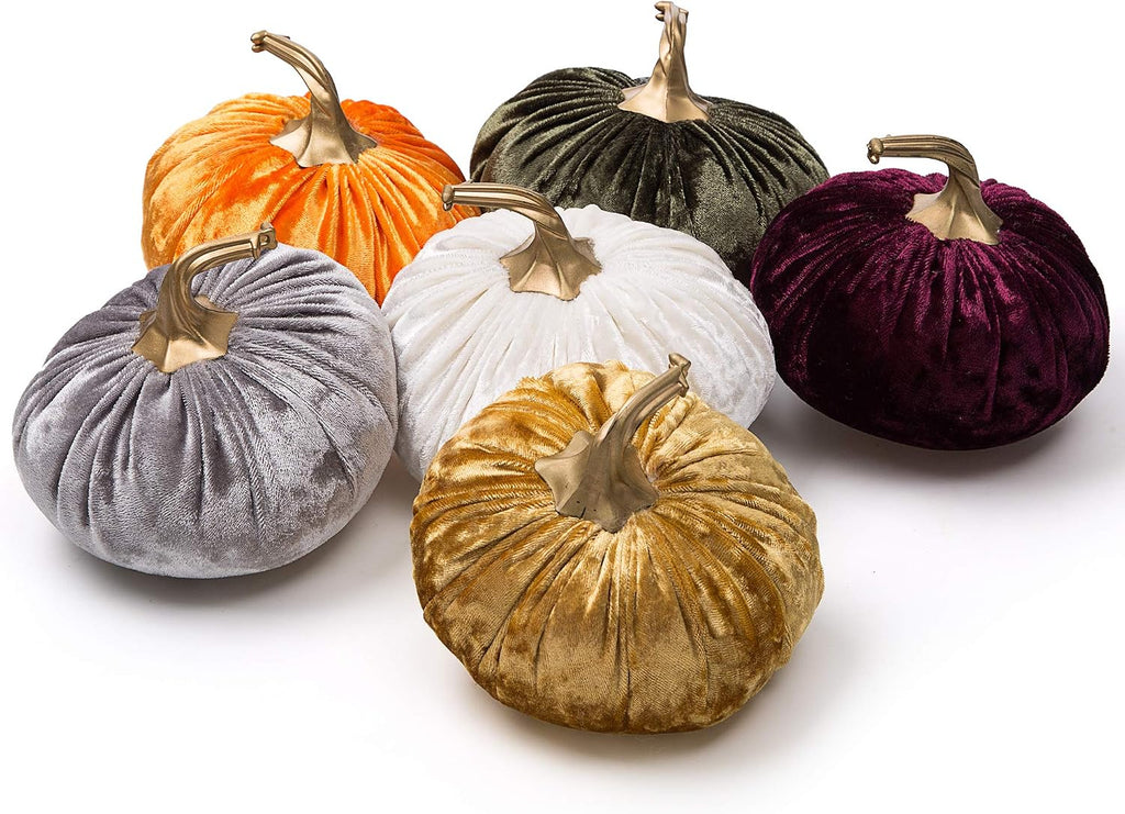 Handmade Velvet Pumpkins (Set of 6)