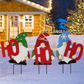 Christmas Gnome Yard Stakes, Set of 3