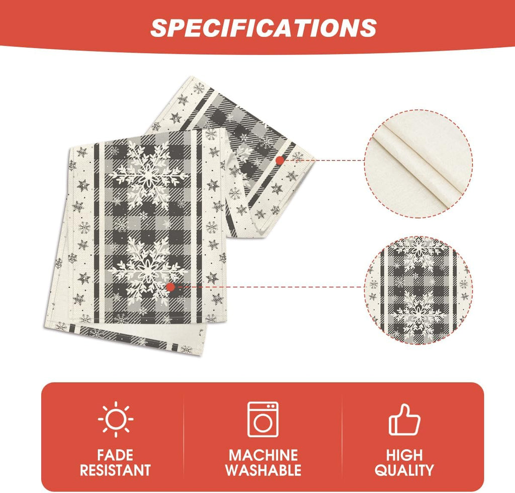 Snowflakes Christmas Table Runner Home Party Decor 13X72 Inch