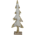Wooden Tabletop Christmas Tree with Faux Fur, 13.5 Inch
