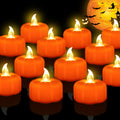 Flameless Pumpkin LED Tea Lights (24-Pack)