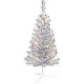 Pre-Lit Silver Tinsel Christmas Tree, 3 ft