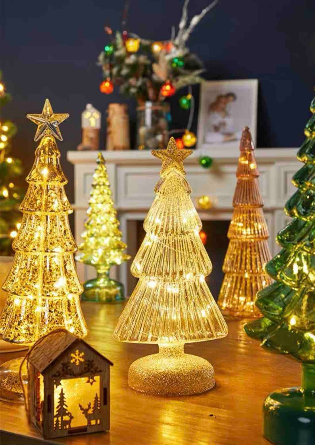 Sparkling Christmas Tree Led Light, Elegant Table Setting & Tablescape Decor Centerpiece