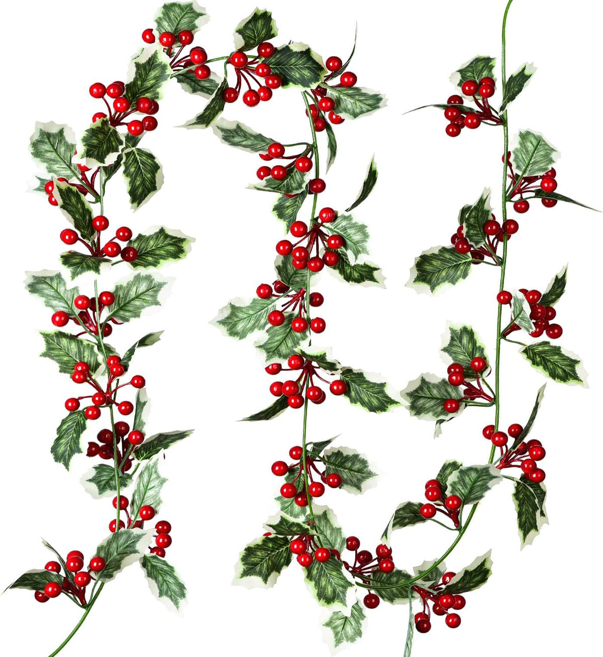 6FT Red Berry Christmas Garland, Flexible Artificial Berry Garland for Indoor Outdoor Home Fireplace Decoration for Winter Christmas Holiday New Year Decor