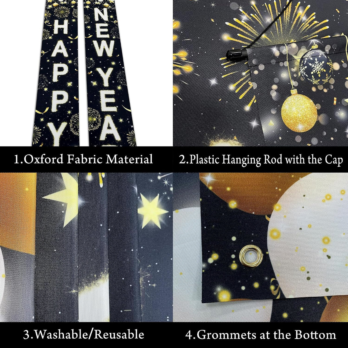 Happy New Year Banner 72X12 Inch