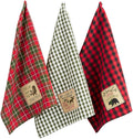 Cabin Christmas Embroidered Kitchen Towels (Set of 3)
