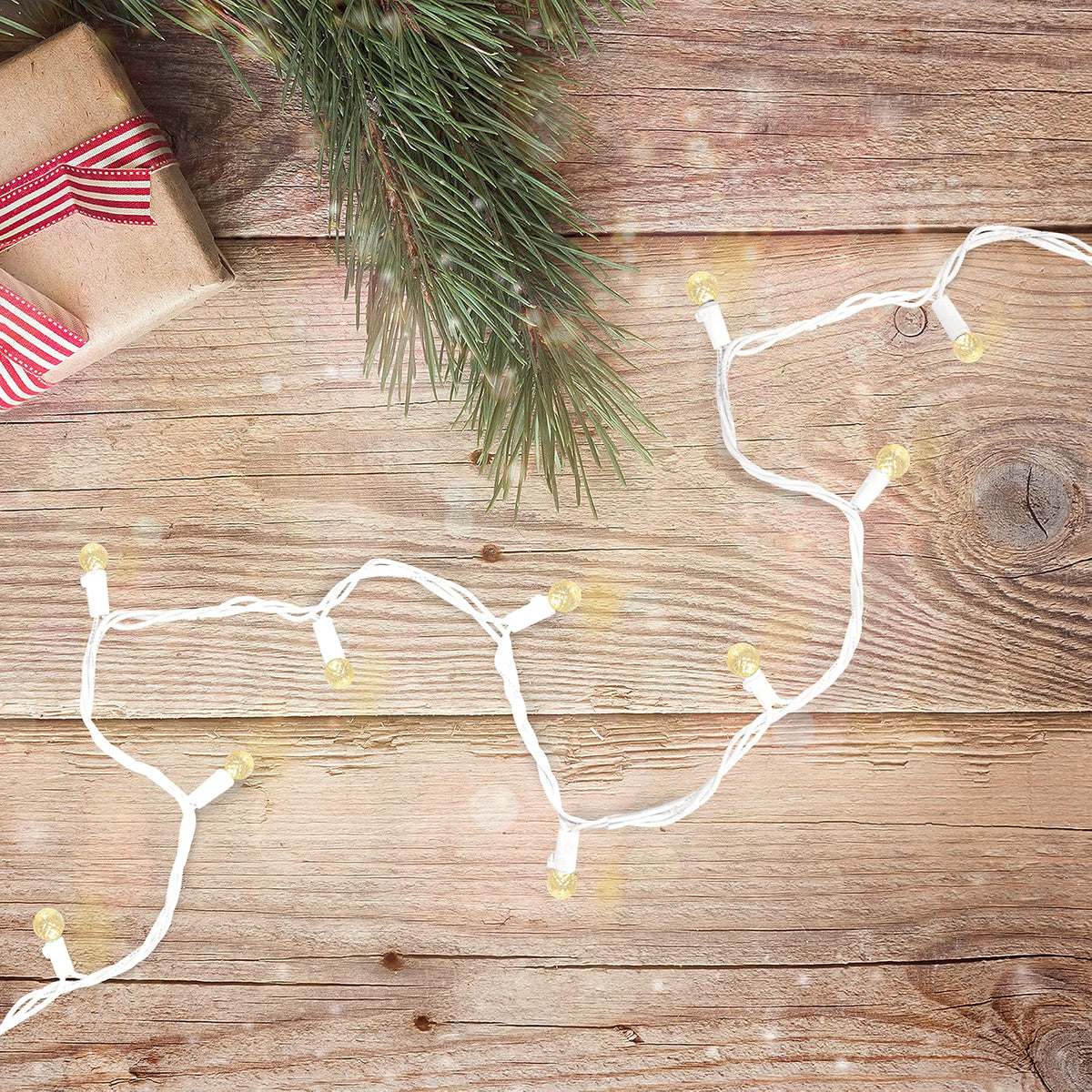 LED G12 Berry Faceted Christmas Lights - Warm White - 15.9' White Wire - 50Ct