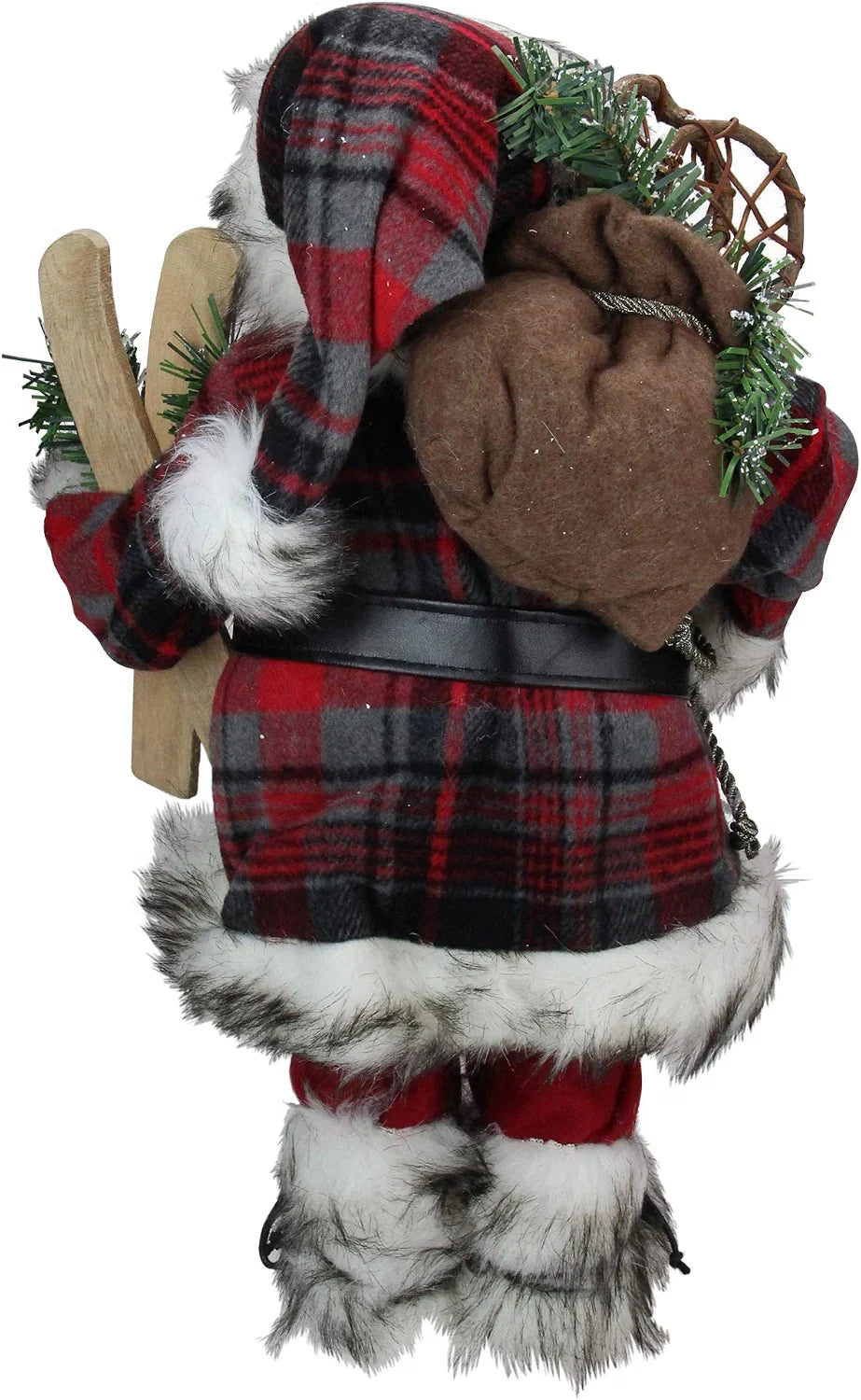16" Alpine Chic Standing Santa Claus with Snowshoes and Skis Christmas Figure