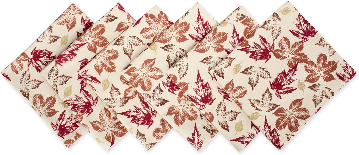 Rustic Autumn Leaves Cotton Napkins (Set of 6)