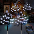 Solar Snowflake Stake Lights, Cool White, Set of 4